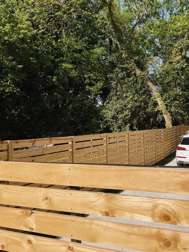 Modern Horizontal wood fences in Nashville