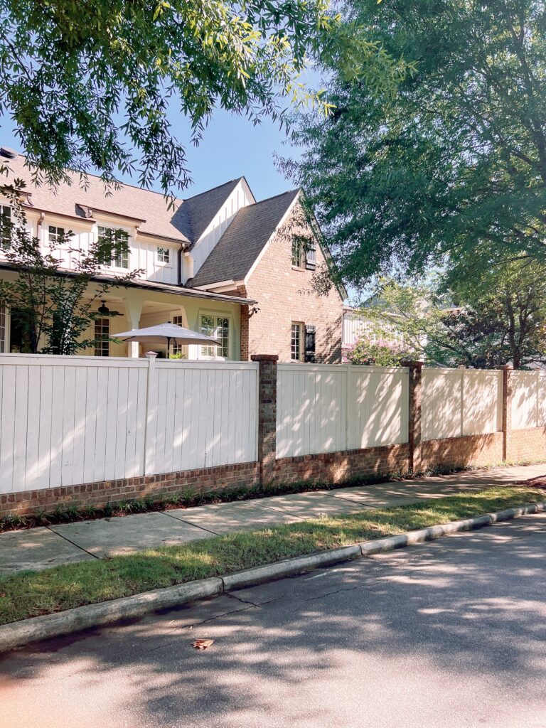 Historic Wood Fence with Brick Columns Franklin Tennessee