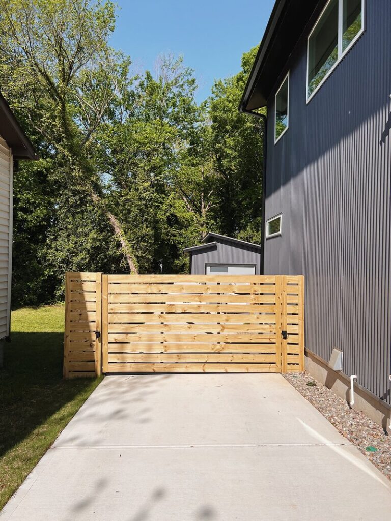 Modern Horizontal Wood Fence Nashville TN