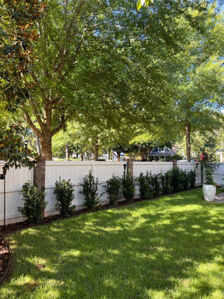 Wood Privacy Fence with Brick Columns Franklin Tennessee