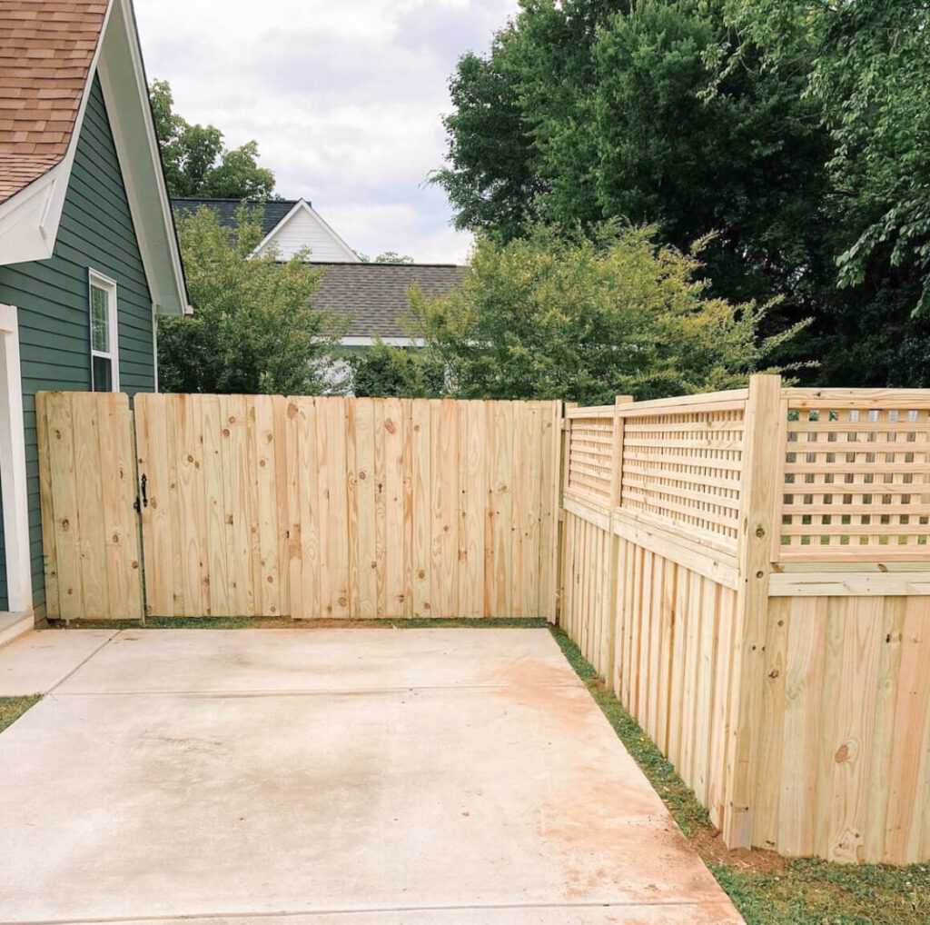 Pressure-treated fence Franklin backyard